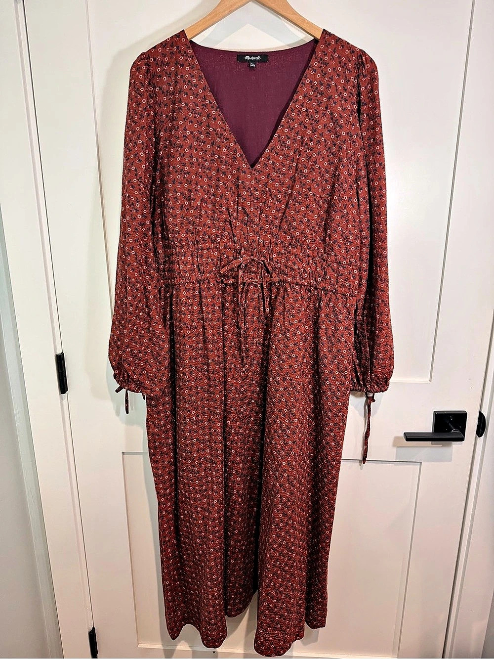 Madewell Floral Maxi Dress in Red & Purple Size XXL